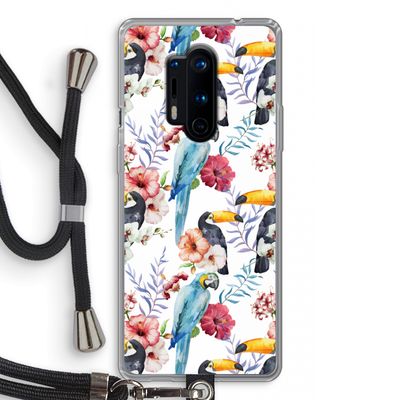 Bloemen tukan: OnePlus 8 Pro Transparant Hoesje met koord