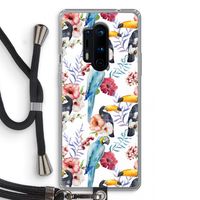 Bloemen tukan: OnePlus 8 Pro Transparant Hoesje met koord