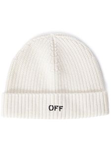 Off-White bonnet en laine vierge - Blanc