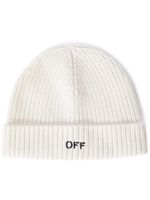 Off-White bonnet en laine vierge - Blanc