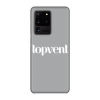 Topvent Grijs Wit: Volledig geprint Samsung Galaxy S20 Ultra Hoesje