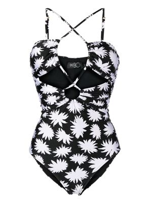 PatBO maillot de bain Dahlia à fleurs - Noir