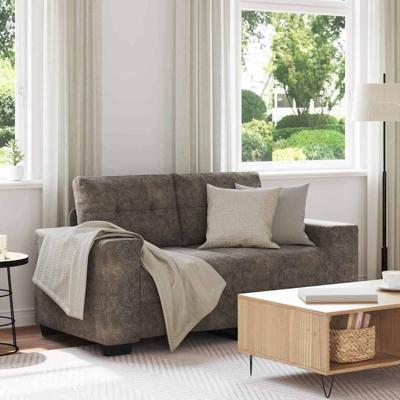 Loveseat met kussen Donkergrijs Kunstleer