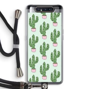 Cactus Lover: Samsung Galaxy A80 Transparant Hoesje met koord