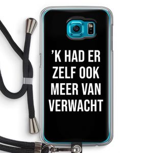 Meer verwacht - Zwart: Samsung Galaxy S6 Transparant Hoesje met koord