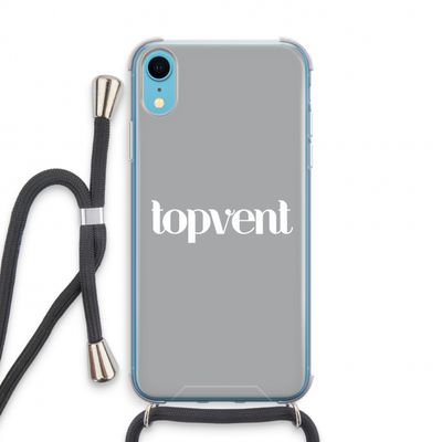 Topvent Grijs Wit: iPhone XR Transparant Hoesje met koord