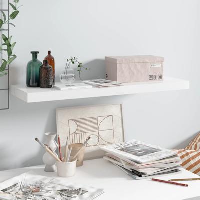 Wandschap zwevend 80x23,5x3,8 cm MDF hoogglans wit