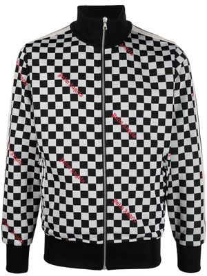 Palm Angels veste zippée à imprimé damier - Noir