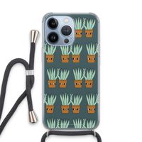 Sansevieria: iPhone 13 Pro Transparant Hoesje met koord