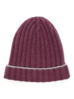 Brunello Cucinelli bonnet en cachemire à design nervuré - Violet