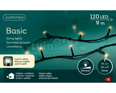 Basic Kerstverlichting 120 LED 9m WW