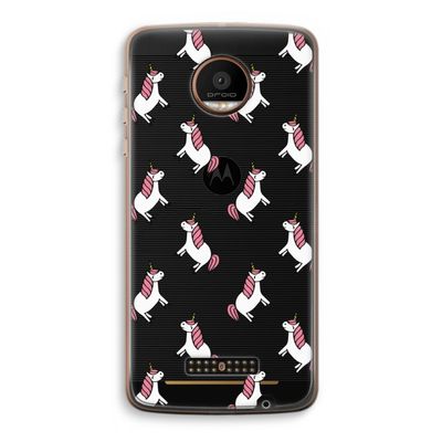 Eenhoorns overal: Motorola Moto Z Force Transparant Hoesje