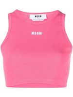 MSGM débardeur crop à logo imprimé - Rose