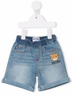 Moschino Kids short en jean à logo imprimé - Bleu