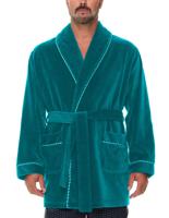 Refinery Velour Smoking Jacket Kamerjas Majestic, Kleur Groen, Maat large / extra large - thumbnail