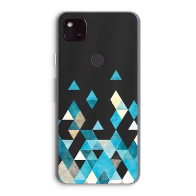 Gekleurde driehoekjes blauw: Google Pixel 4a 5G Transparant Hoesje