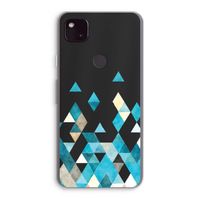 Gekleurde driehoekjes blauw: Google Pixel 4a 5G Transparant Hoesje