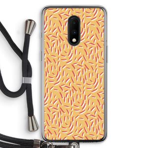 Camouflage: OnePlus 7 Transparant Hoesje met koord