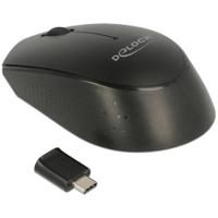 Delock 12526 Muis USB Optisch Zwart 2 Toetsen 1000 dpi