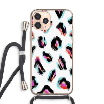 Cheetah color: iPhone 11 Pro Transparant Hoesje met koord
