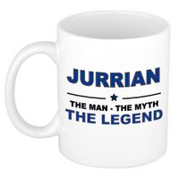Naam cadeau mok/ beker Jurrian The man, The myth the legend 300 ml   -