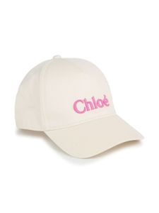 Chloé Kids casquette en coton à logo brodé - Blanc