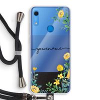 Gele bloemen: Huawei Y6s Transparant Hoesje met koord