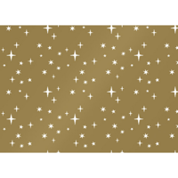 Cadeaupapier | 50cm | 200m | 80gr/m² | Sterren | goud/wit | rol à ca. 200 meter