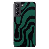 Samsung Galaxy S21 FE hoesje - Swirl zwart groen