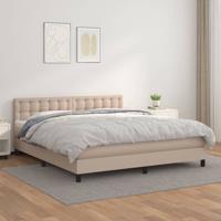Boxspring met matras kunstleer cappuccinokleurig 180x200 cm