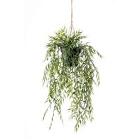 Groene bamboe kunstplanten 50 cm met hangpot - Kunstplanten