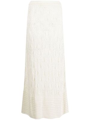 Le Kasha jupe Amon longue en crochet - Blanc