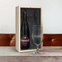 Bierpakket met gegraveerd glas - Westmalle Dubbel