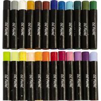 Creativ Company Oliepastels, l: 7 cm, dikte 11 mm, pastelkleuren, 24 stuk/ 1 doos