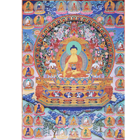 Thangka Reproductie - Shakyamuni Boeddha met 35 Boeddha's