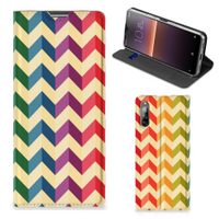 Sony Xperia L4 Hoesje met Magneet Zigzag Multi Color - thumbnail