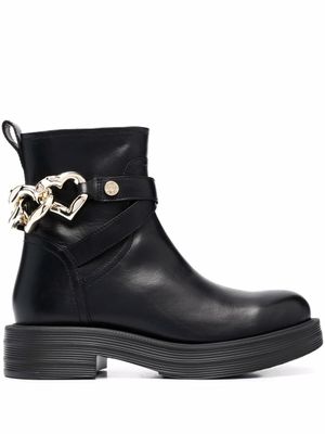 Love Moschino bottines à breloque cœur - Noir