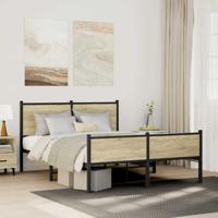 Bedframe zonder matras metaal sonoma eikenkleurig 140x200 cm