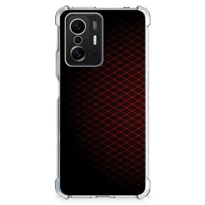 Xiaomi 11T | 11T Pro Doorzichtige Silicone Hoesje Geruit Rood Xiaomi 11T | 11T Pro Doorzichtige Silicone Hoesje Geruit Rood
