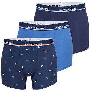 Happy Shorts Happy Shorts 3-Pack Boxershorts Heren Maritim Hartjes Print