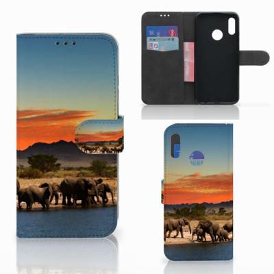 Honor 10 Lite | Telefoonhoesje | Met pasjeshouder | Olifanten