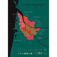 Scratch Map - Bordeaux - Carte du vin | Wijnkaart | 50 x 70 cm | 1020 Dégustations