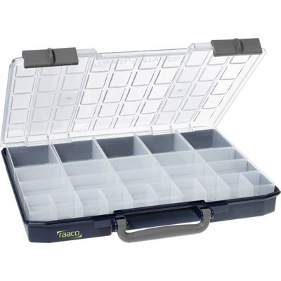 raaco CarryLite 55 5x10-25/2 Assortimentskoffer (l x b x h) 330 x 415 x 57 mm Aantal vakken: 25 Vaste onderverdeling 1 stuk(s)
