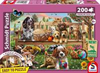Puzzel - SCHMIDT SPIELE - Honden en katten op een picknick - 200 stukjes - Vanaf 8 jaar