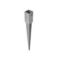 1x Paalhouders / paaldragers staal verzinkt met punt 15.5 x 15.5 x 90 cm   -
