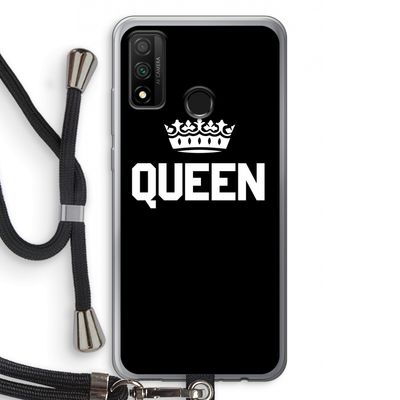 Queen zwart: Huawei P Smart (2020) Transparant Hoesje met koord