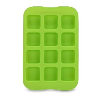 Siliconen chocolade mal lade creatieve geometrie gevormde Ice Cube cake decoratie schimmel vorm: vierkant (groen)