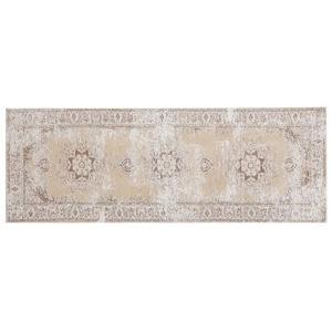 Beliani - ALMUS - Laagpolig vloerkleed - Beige - 60 x 180 cm - Katoen