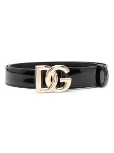 Dolce & Gabbana ceinture en cuir à boucle logo - Noir