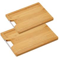 Kesper Bamboe houten snijplanken voordeel set - 23 x 33 en 28 x 38 cm